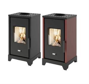 Stufa ad Aria a Legna Lela New Rosso/Nero Kw 6 Convenzionale Natural