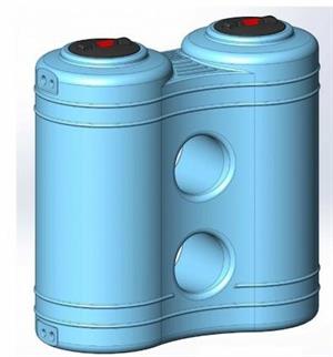 Serbatoio Polietilene Monoblocco Lineare Lt 2000 J2000 Rototec