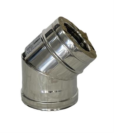 Curva 45° Acciaio Inox Aisi 316L/304 Doppia Parete S/Guarn.D. 80/130