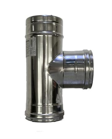 Tee 90° Acciaio Inox Aisi 316L/304 Doppia Parete S/Guan.D. 80/130