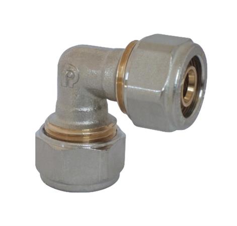 Raccordo Tubo Multistrato Stringere Fisso Gomito Doppio D.20x20x2