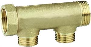 Collettore Semplice in Ottone Giallo 2 Vie D.1 x1/2